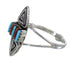 Coral And Turquoise Water Wave Silver Ring Size 6-1/4 AX88965